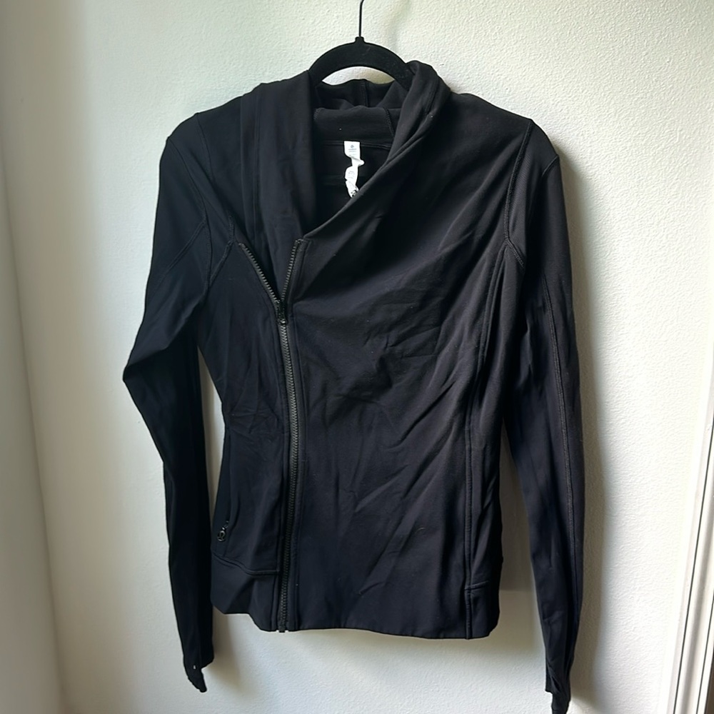 LULULEMON sz 8 BHAKTI JACKET Yoga BLACK Double Zip Wrap Define